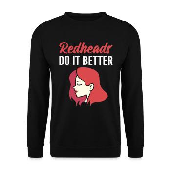 Redheads Do It Better Friseur - Unisex Pullover - Schwarz - Vorne - Alina (178cm) & Michal (187cm)