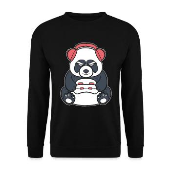 Gaming Panda Gamer - Unisex Pullover - Schwarz - Vorne - Alina (178cm) & Michal (187cm)