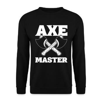 Axe Master Holzarbeiter - Unisex Pullover - Schwarz - Vorne - Alina (178cm) & Michal (187cm)