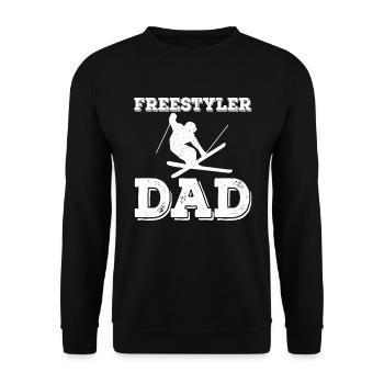 Freestyler Papa Freestyle Ski Vatertag - Unisex Pullover - Schwarz - Vorne - Alina (178cm) & Michal (187cm)