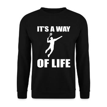 Badminton Sport Federballspieler - Unisex Pullover - Schwarz - Vorne - Alina (178cm) & Michal (187cm)