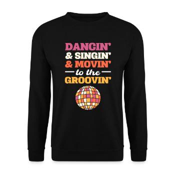 Klassische Disco Tanzlehrer - Unisex Pullover - Schwarz - Vorne - Alina (178cm) & Michal (187cm)