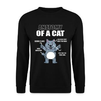 Anatomy Of A Cat Tierarzt - Unisex Pullover - Schwarz - Vorne - Alina (178cm) & Michal (187cm)