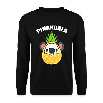 Koala Wortspiele Ananaspflücker - Unisex Pullover - Schwarz - Vorne - Alina (178cm) & Michal (187cm)