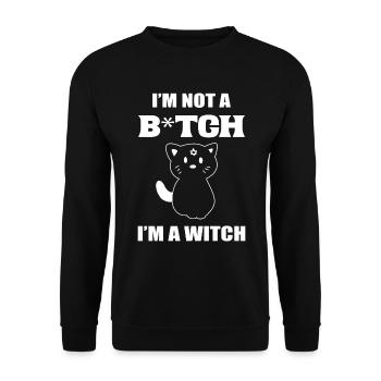 Ich bin eine Hexe Hexereibegeisterte - Unisex Pullover - Schwarz - Vorne - Alina (178cm) & Michal (187cm)
