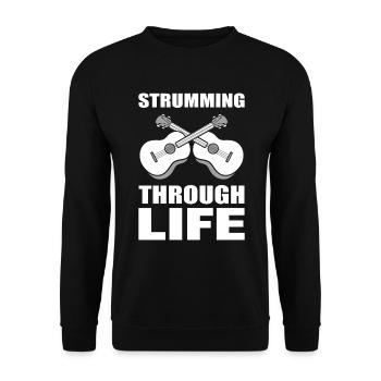 Ukelele -Liebhaber Instrumentalist - Unisex Pullover - Schwarz - Vorne - Alina (178cm) & Michal (187cm)