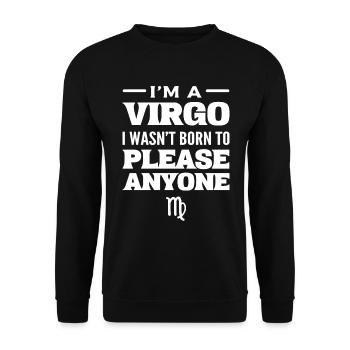 Vodiac -Zeichen Jungfrau Wahrsagerin - Unisex Pullover - Schwarz - Vorne - Alina (178cm) & Michal (187cm)