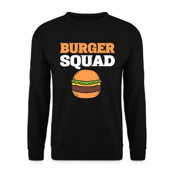 Burger Squad Fastfood -Liebhaber - Unisex Pullover - Schwarz - Vorne - Alina (178cm) & Michal (187cm)