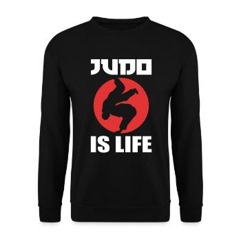 Judo -Kampfkunst Judoka - Unisex Pullover - Schwarz - Vorne - Alina (178cm) & Michal (187cm)