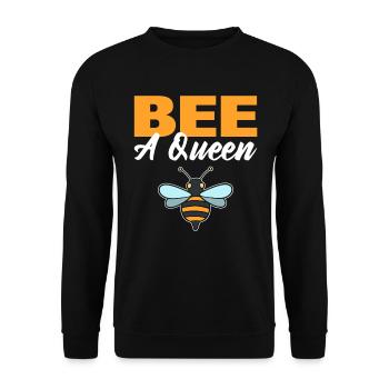 Bee A Queen Imker - Unisex Pullover - Schwarz - Vorne - Alina (178cm) & Michal (187cm)