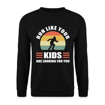 Run Like Your Kids Are Looking For You Runner - Unisex Pullover - Schwarz - Vorne - Alina (178cm) & Michal (187cm)