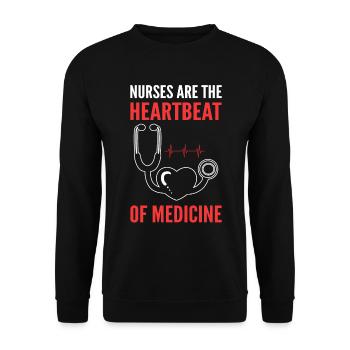 Lustige Krankenschwester - Unisex Pullover - Schwarz - Vorne - Alina (178cm) & Michal (187cm)