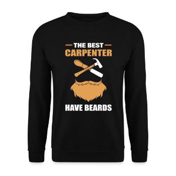 Lustiger bärtiger Schreiner Holzarbeiter - Unisex Pullover - Schwarz - Vorne - Alina (178cm) & Michal (187cm)