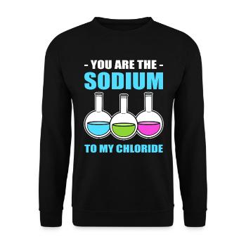 Lustige Chemie Chemiker - Unisex Pullover - Schwarz - Vorne - Alina (178cm) & Michal (187cm)