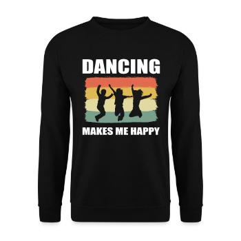 Dancing Makes Me Happy Tanzchoreograf - Unisex Pullover - Schwarz - Vorne - Alina (178cm) & Michal (187cm)