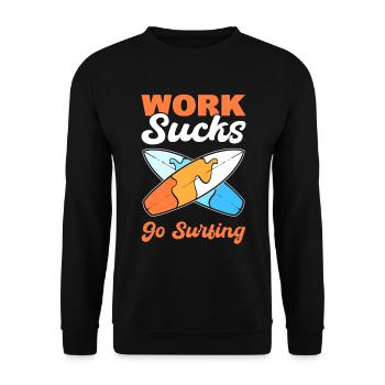 Surfbrett Surflehrer - Unisex Pullover - Schwarz - Vorne - Alina (178cm) & Michal (187cm)