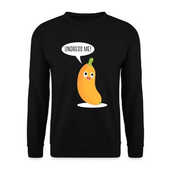 Undress Me Banane - Unisex Pullover - Schwarz - Vorne - Alina (178cm) & Michal (187cm)