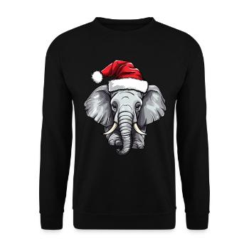 Éléphant Noël Éléphant d’hiver Heligabend - Sweat-shirt Unisexe - noir - Devant - Alina (178cm) & Michal (187cm)