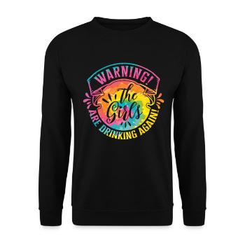 Avertissement Les filles boivent à nouveau - Sweat-shirt Unisexe - noir - Devant - Alina (178cm) & Michal (187cm)