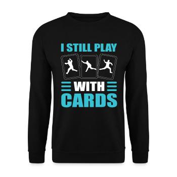 I Still Play With Cards Pitcher - Unisex Pullover - Schwarz - Vorne - Alina (178cm) & Michal (187cm)