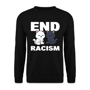 End Racism Anwalt gegen Rassismus - Unisex Pullover - Schwarz - Vorne - Alina (178cm) & Michal (187cm)