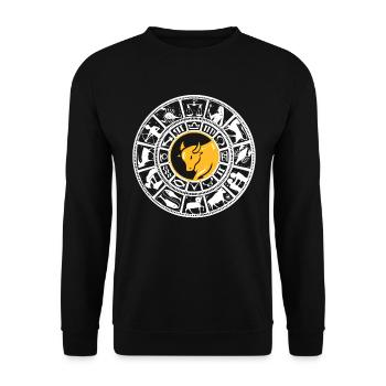 Taurus Zodiac Sign Astrologen - Unisex Pullover - Schwarz - Vorne - Alina (178cm) & Michal (187cm)