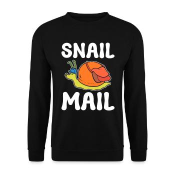 Lustige Schnecke Zoologe - Unisex Pullover - Schwarz - Vorne - Alina (178cm) & Michal (187cm)