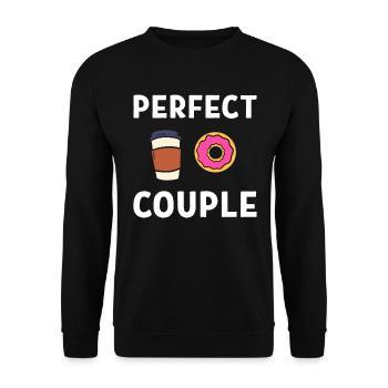 Perfect Couple Kaffeesüchtiger - Unisex Pullover - Schwarz - Vorne - Alina (178cm) & Michal (187cm)