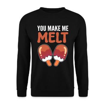 You Make Me Melt Eis am Stiel - Unisex Pullover - Schwarz - Vorne - Alina (178cm) & Michal (187cm)