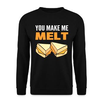 You Make Me Melt Käsemacher - Unisex Pullover - Schwarz - Vorne - Alina (178cm) & Michal (187cm)