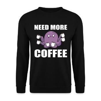 Need More Coffee Barista - Unisex Pullover - Schwarz - Vorne - Alina (178cm) & Michal (187cm)