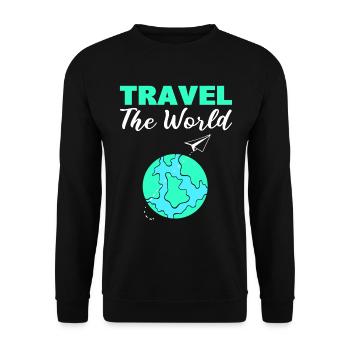 Travel The World Abenteurer - Unisex Pullover - Schwarz - Vorne - Alina (178cm) & Michal (187cm)