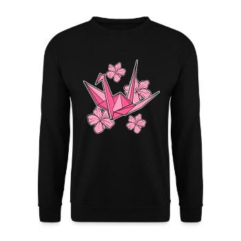 Sakura Origami Handwerker - Unisex Pullover - Schwarz - Vorne - Alina (178cm) & Michal (187cm)
