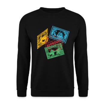 Weltreisender Beamten der Einwanderungsbehörde - Unisex Pullover - Schwarz - Vorne - Alina (178cm) & Michal (187cm)