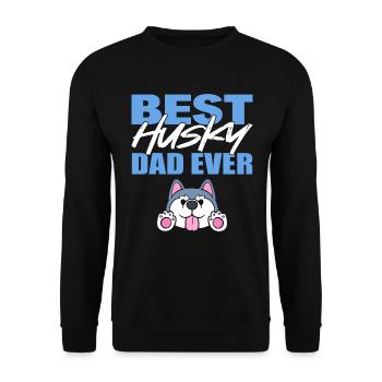 Best Husky Dad Ever Hundetrainer - Unisex Pullover - Schwarz - Vorne - Alina (178cm) & Michal (187cm)