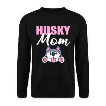 Husky Mom Hundesitter - Unisex Pullover - Schwarz - Vorne - Alina (178cm) & Michal (187cm)