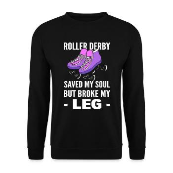 Roller Derby Skates Skater - Unisex Pullover - Schwarz - Vorne - Alina (178cm) & Michal (187cm)