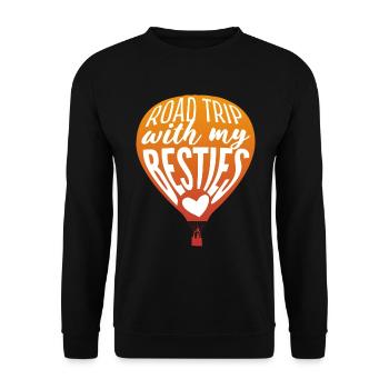 Heißluftballon Abenteuer Abenteurer - Unisex Pullover - Schwarz - Vorne - Alina (178cm) & Michal (187cm)
