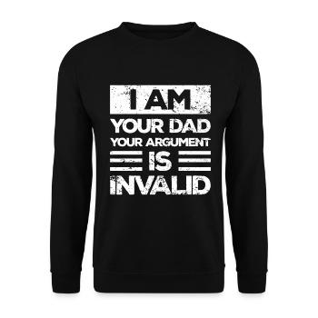 Ich Bin Dein Vater Dein Argument Ist Ungültig - Unisex Pullover - Schwarz - Vorne - Alina (178cm) & Michal (187cm)