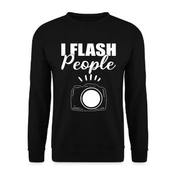 I Flash People Hochzeitsfotograf - Unisex Pullover - Schwarz - Vorne - Alina (178cm) & Michal (187cm)