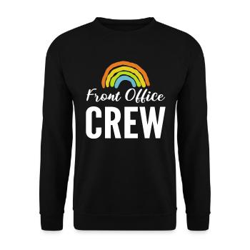 Front Office Crew Rezeptionist - Unisex Pullover - Schwarz - Vorne - Alina (178cm) & Michal (187cm)