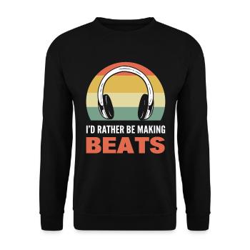 I'd Rather Be Making Beats Komponist - Unisex Pullover - Schwarz - Vorne - Alina (178cm) & Michal (187cm)