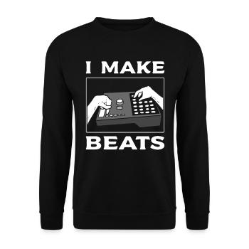I Make Beats Singer Songwriter - Unisex Pullover - Schwarz - Vorne - Alina (178cm) & Michal (187cm)
