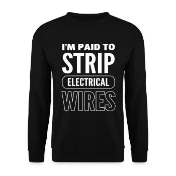 Lustiger Elektriker Elektrikexperte - Unisex Pullover - Schwarz - Vorne - Alina (178cm) & Michal (187cm)