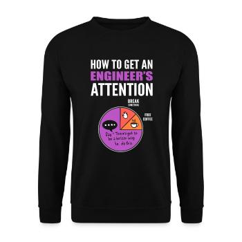 How To Get An Engineer's Attention Bauingenieur - Unisex Pullover - Schwarz - Vorne - Alina (178cm) & Michal (187cm)