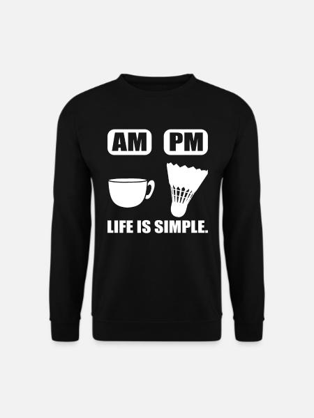 Kaffee und Badmintonliebhaber Federballspieler - Unisex Pullover - Schwarz