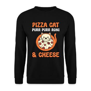 Lustiger Pizza -Liebhaber Pizza -Enthusiast - Unisex Pullover - Schwarz - Vorne - Alina (178cm) & Michal (187cm)