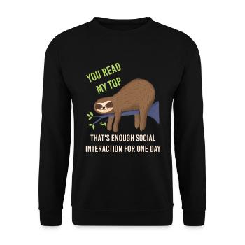 Vous avez lu mon top c’est assez d’interactions socialessi - Sweat-shirt Unisexe - noir - Devant - Alina (178cm) & Michal (187cm)