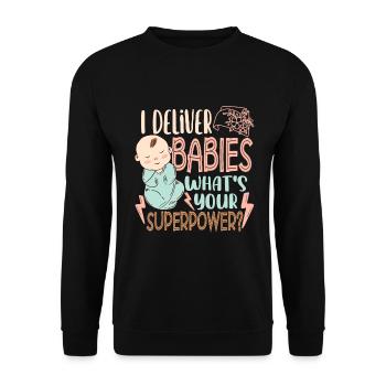 Krankenschwester für Wehen und Entbindung L&D Krankenpflege - Unisex Pullover - Schwarz - Vorne - Alina (178cm) & Michal (187cm)