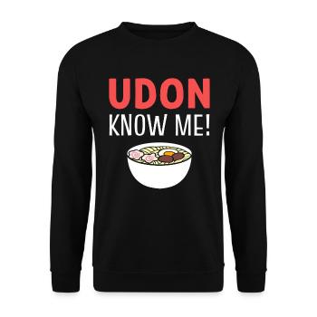 Udon Know Me Nudelsuppenbegeisterte - Unisex Pullover - Schwarz - Vorne - Alina (178cm) & Michal (187cm)